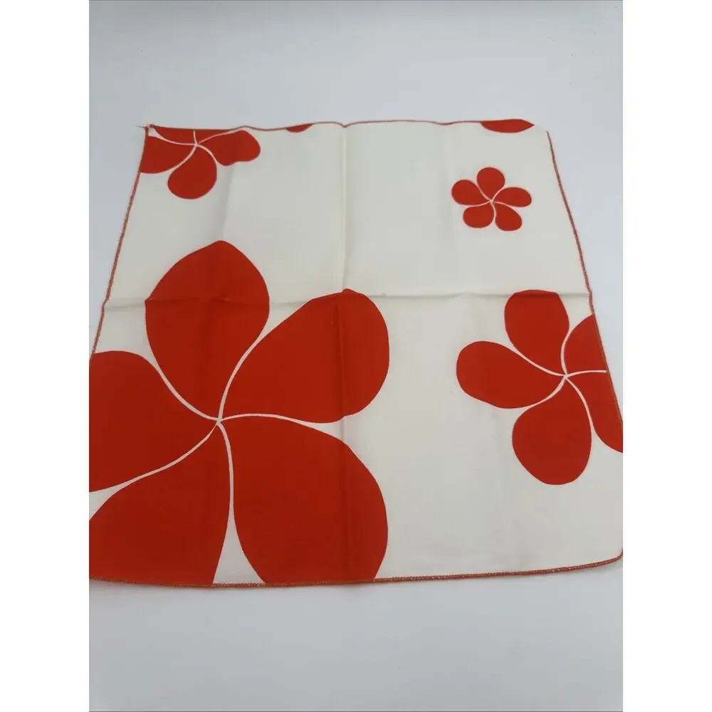 6  Groovy Fabric Napkins Flower Power Orange Flowers